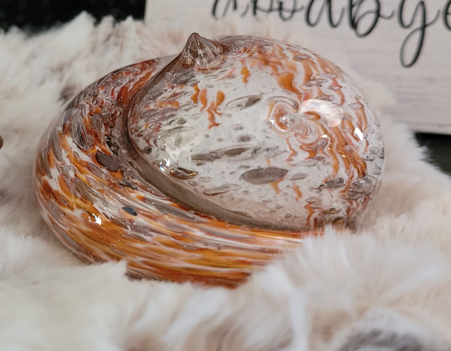 Customer photo review of Sleeping Cat with Infused Cremation Ashes