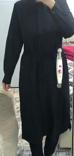 Customer photo review of Kendinden Çizgili Pamuk Gömlek Siyah