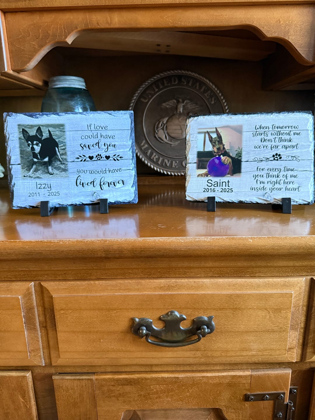 Customer photo review of Personalized Dog Memorial   If love alone could have saved you,  Personalized Picture Keepsake