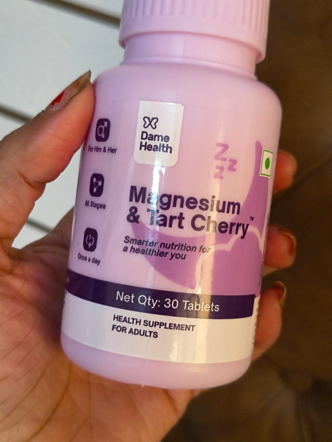 Customer photo review of Magnesium & Tart Cherry | Essential Multivitamin for Stress, Sleep & Muscle Health