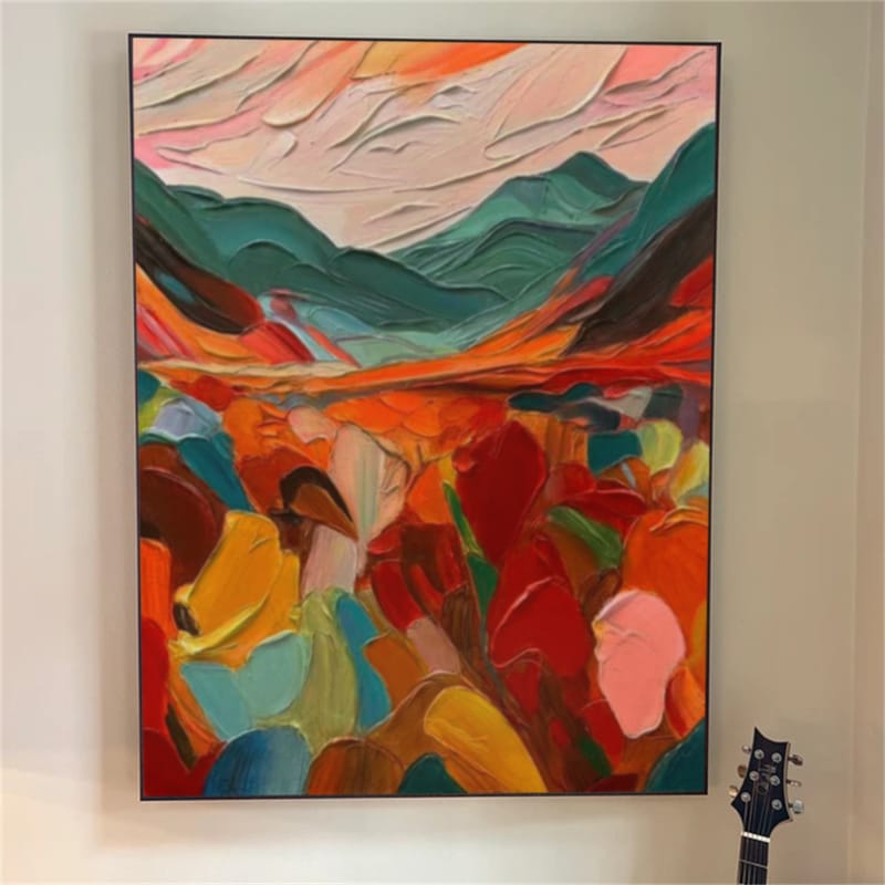 Customer photo review of Colorful Abstract Textured Painting Canvas #AT062
