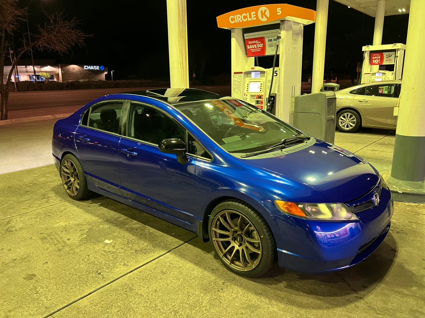 Customer photo review of Glossy Metallic Pearl Blue Vinyl Wrap