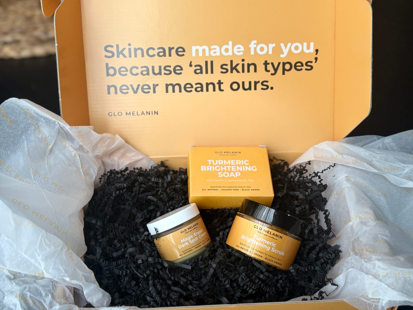 Customer photo review of Turmeric Brightening Soap (with Vitamin C, Alpha Arbutin, Oat)