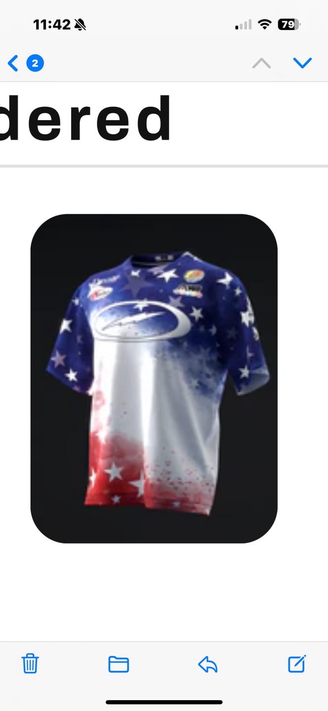 Customer photo review of BRYANNA COTE 2025 - USA25 - RWB - BOWLING JERSEY