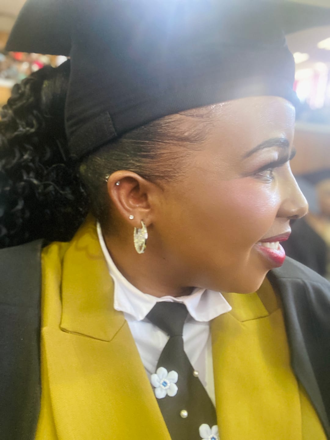 Customer photo review of Silver Luxe Mini Logo Hoops