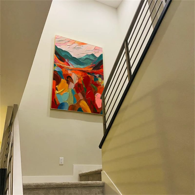 Customer photo review of Colorful Abstract Textured Painting Canvas #AT062