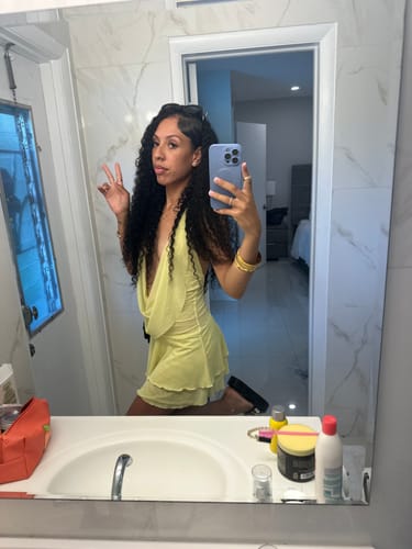 Customer photo review of CurlyMe 3 In 1 Half Wig Water Wave Glueless Install Half Wig With Adjustable String Beginner Friendly