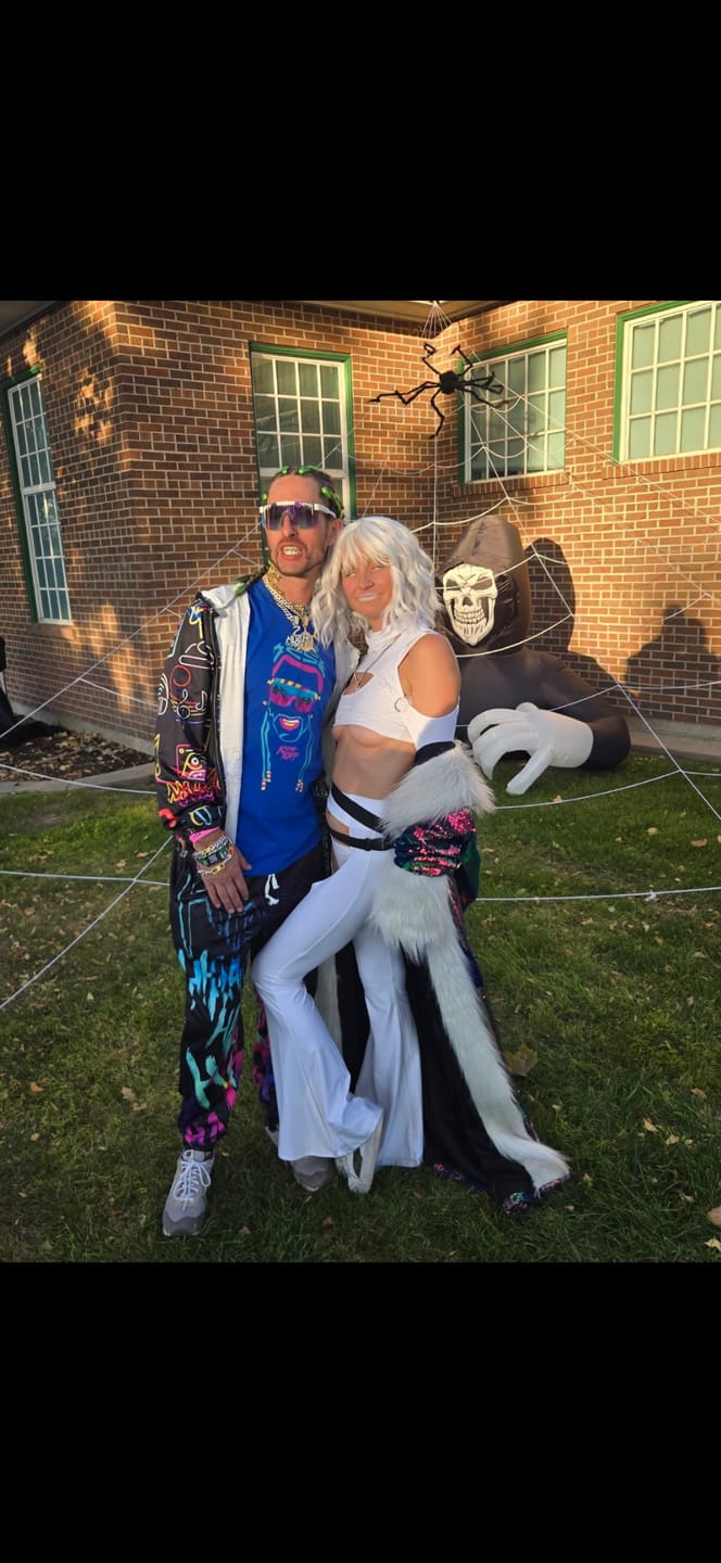 Customer photo review of White Bell Bottoms Chaps Set