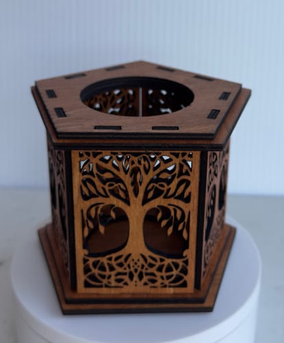 Customer photo review of Tree of Life Candle Holder Laser Cut Svg File