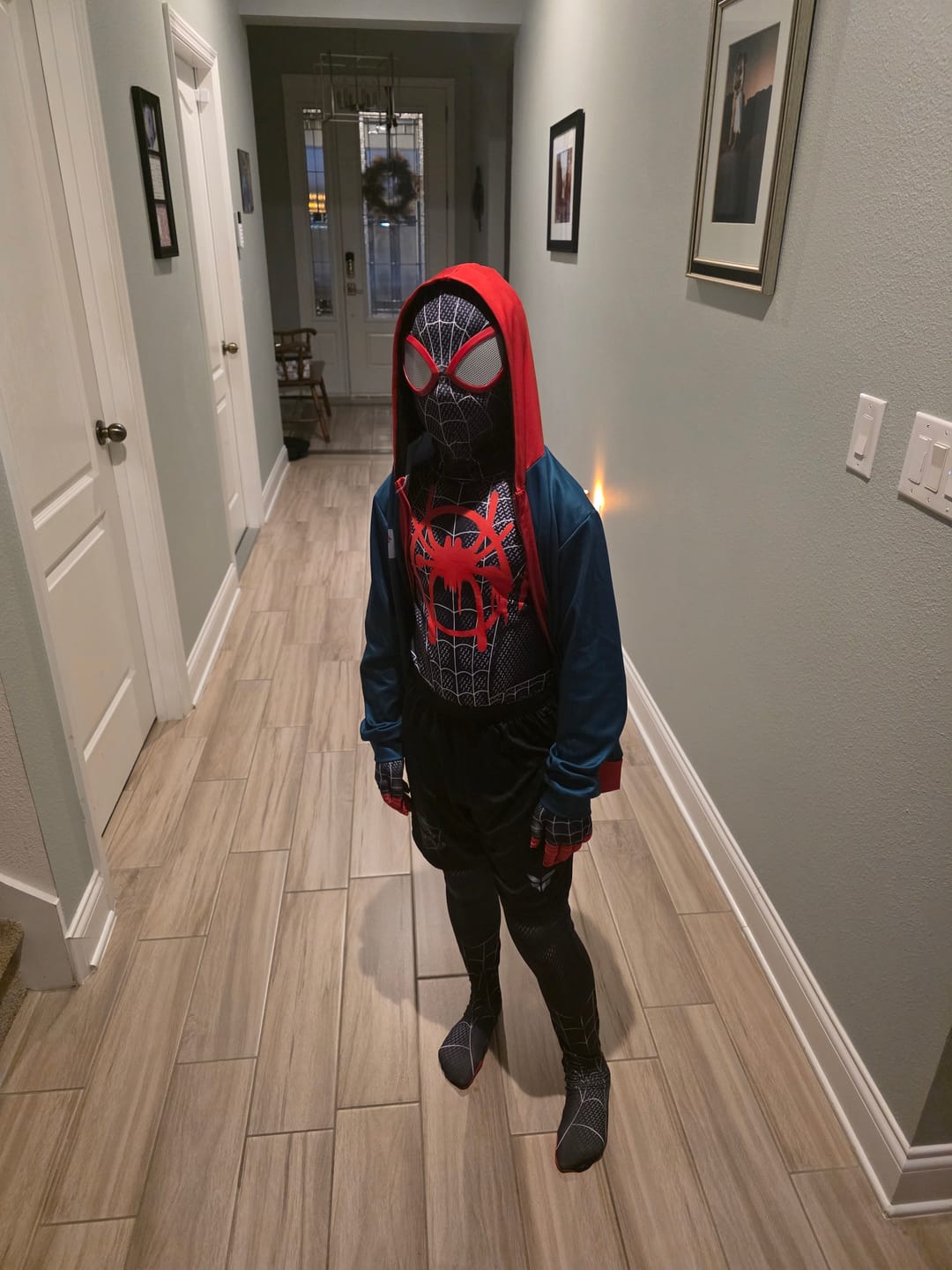 Customer photo review of Miles Morales Costume – Black Spider-Man Costume with Mask and Jacket