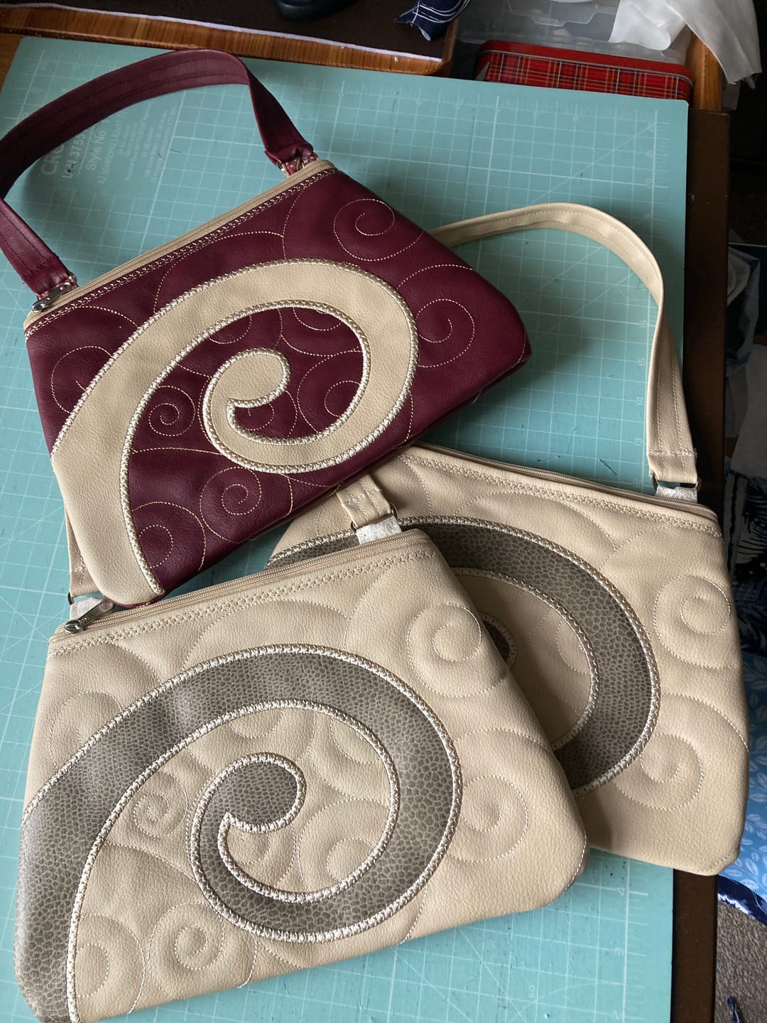 Customer photo review of Special Offer Cream Faux Leather Fabric