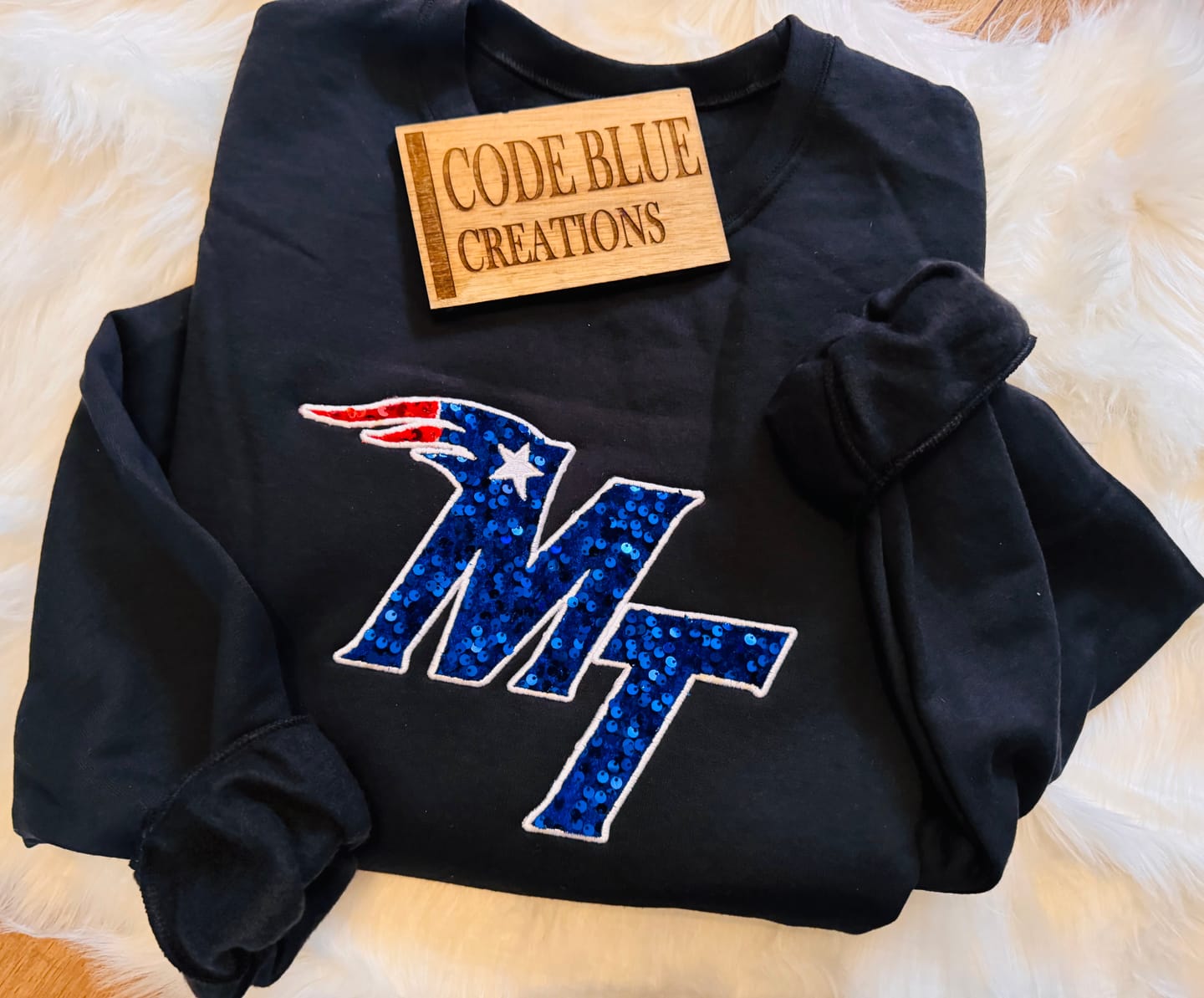 Customer photo review of Royal Blue Sequins Velvet