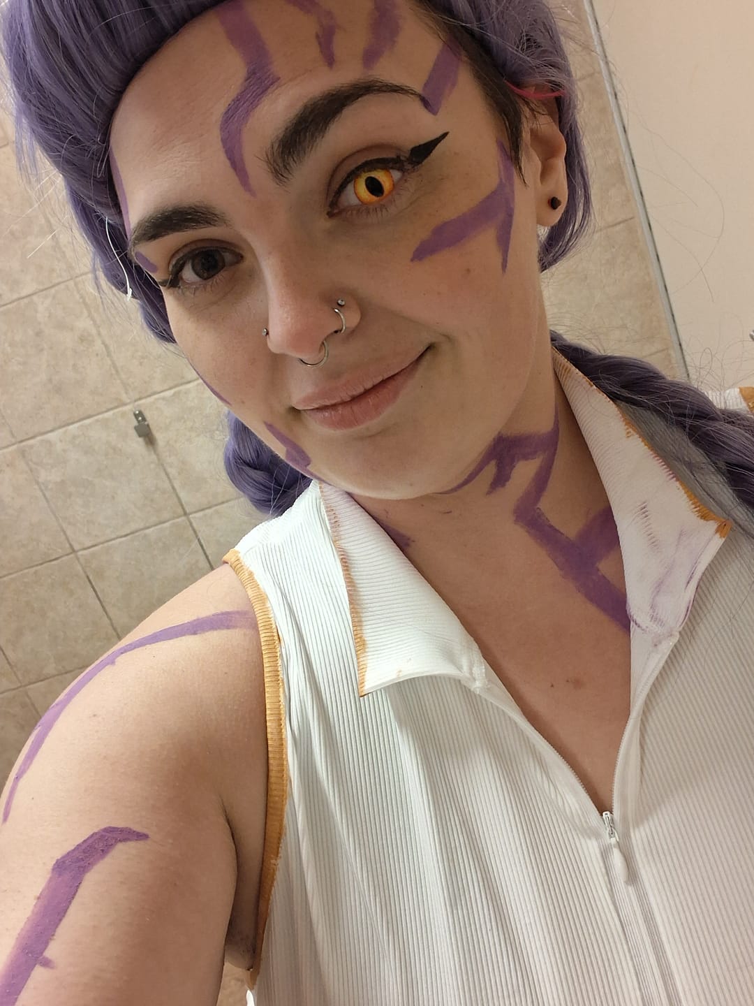 Customer photo review of Halloween DragonMaid Yellow Colored Contact Lenses