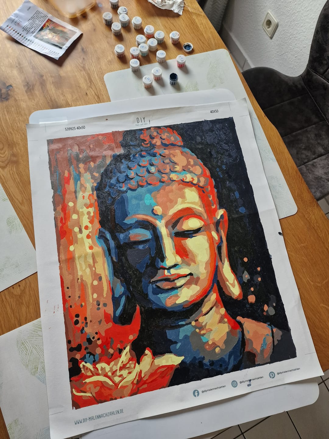 Customer photo review of Malen nach Zahlen - Buddha mit Blume