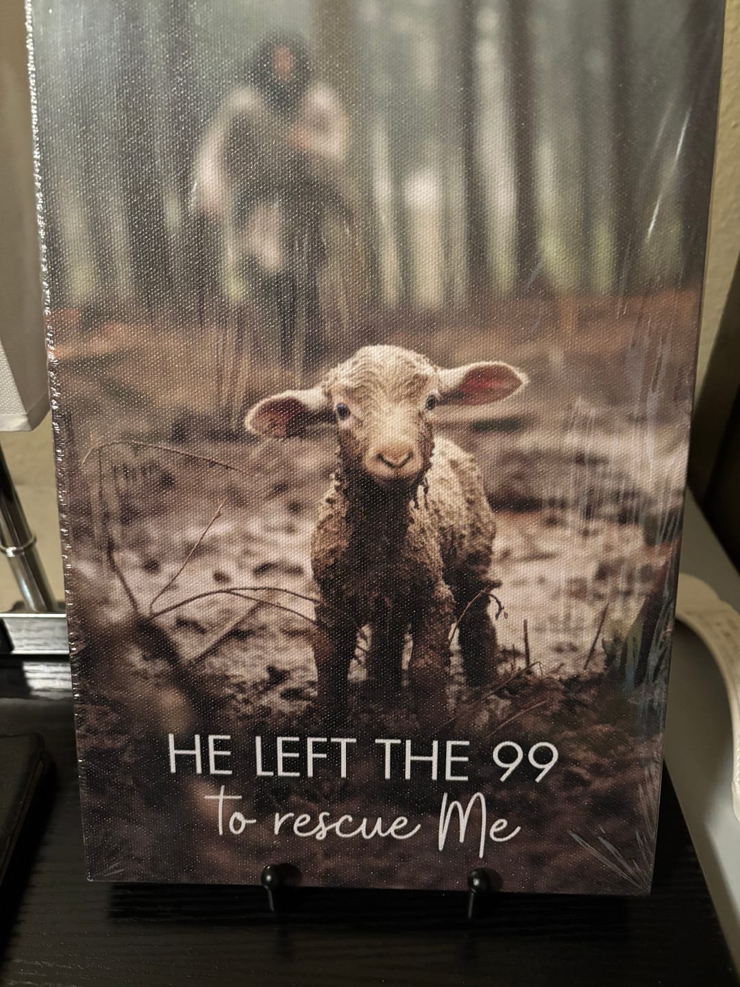 Customer photo review of He Left the 99 to Rescue Me, Jesus and Lost Sheep, Wall Art Canvas