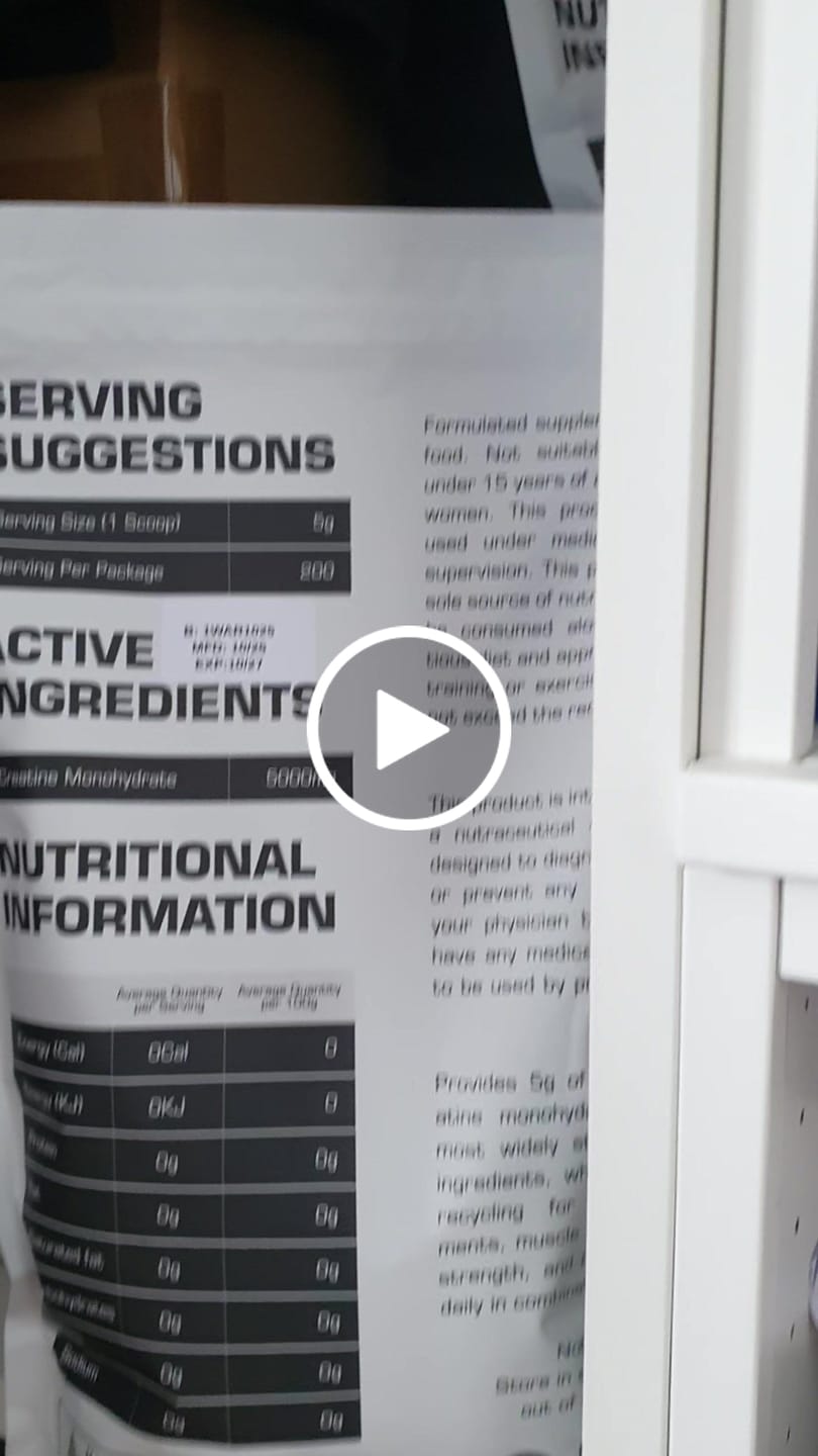 Customer video review of Micronised Creatine Monohydrate