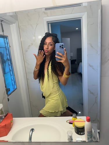 Customer photo review of CurlyMe 3 In 1 Half Wig Water Wave Glueless Install Half Wig With Adjustable String Beginner Friendly