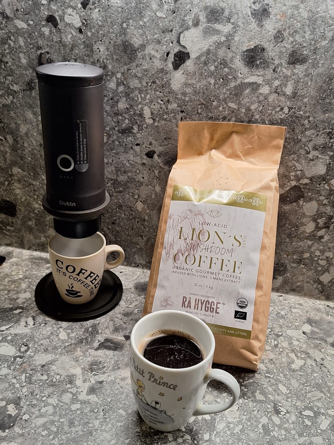 Customer photo review of Lion's Mane Focus Coffee Espresso Grind 227 g