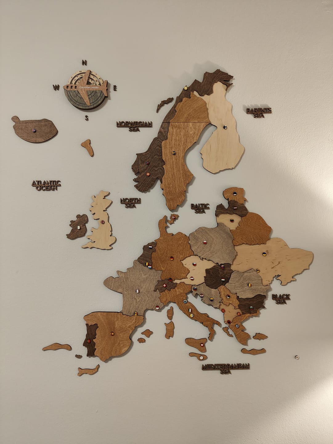 Customer photo review of Travel Tracker 3D Wooden World Map – Smokey