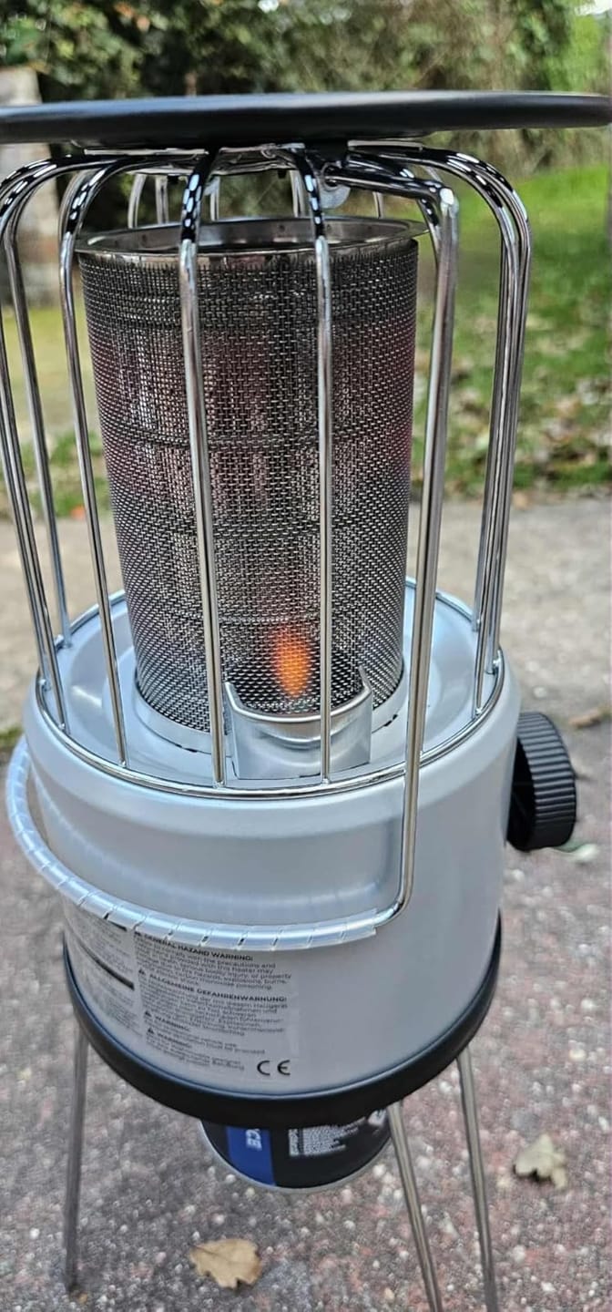 Customer photo review of CAMPLUX NanoAir 2 Portable Gas Heater 2.34kW 360° Outdoor Butane Heater for Camping & Garden