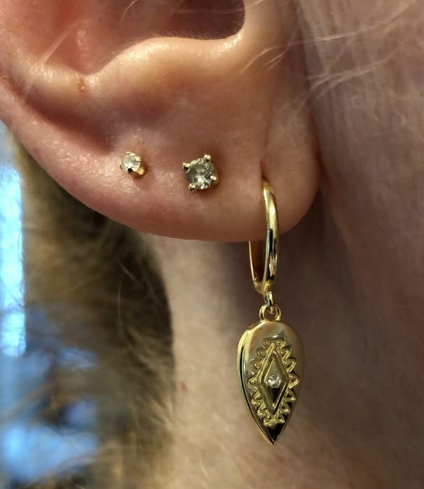 Customer photo review of Boho Evil Eye Hoop Earrings