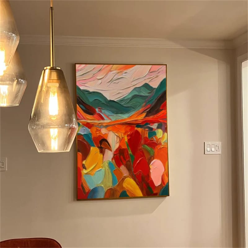 Customer photo review of Colorful Abstract Textured Painting Canvas #AT062