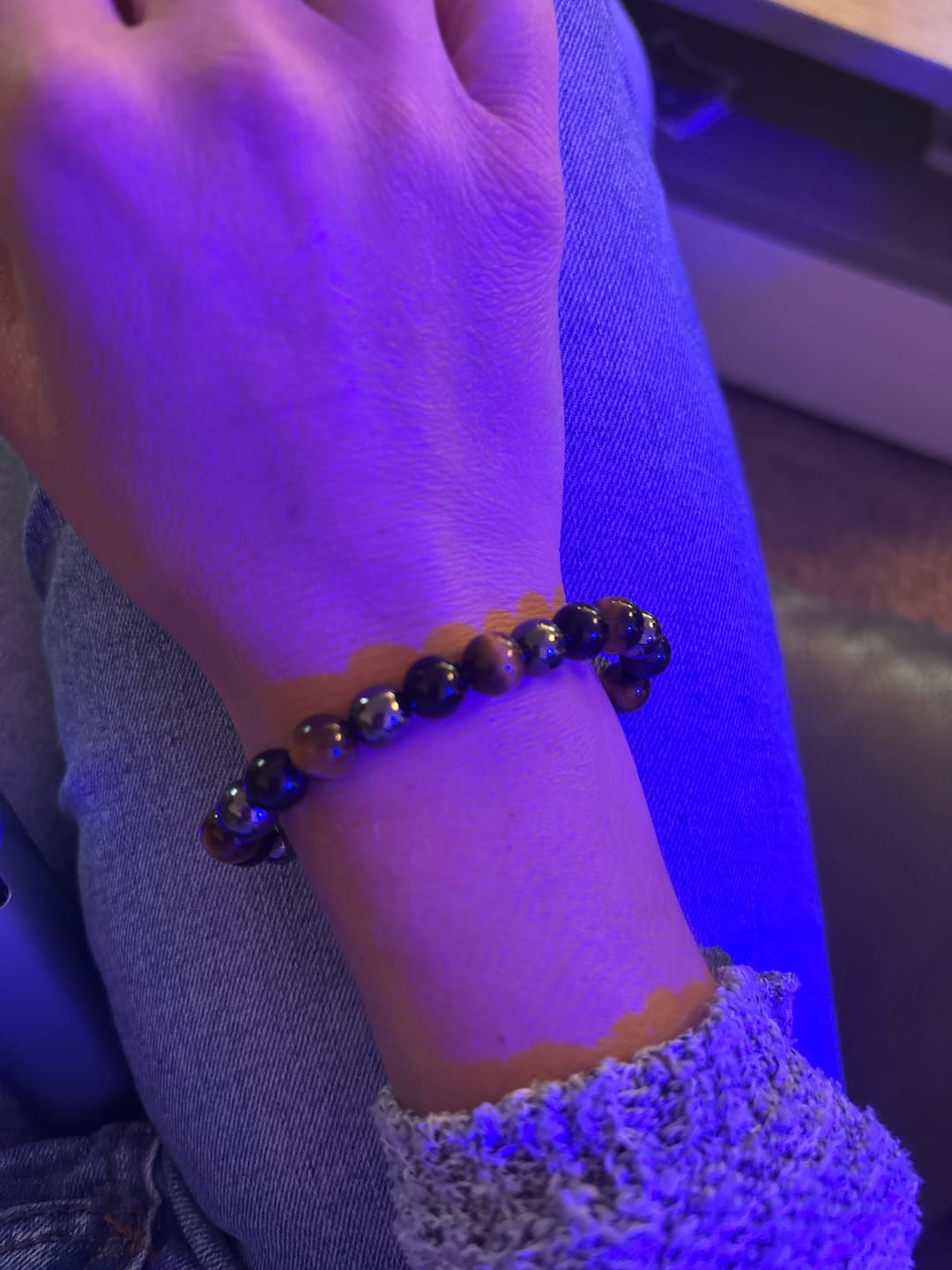 Customer photo review of Bracelet "3 Protections" en Oeil de Tigre, Hématite & Obsidienne Noire