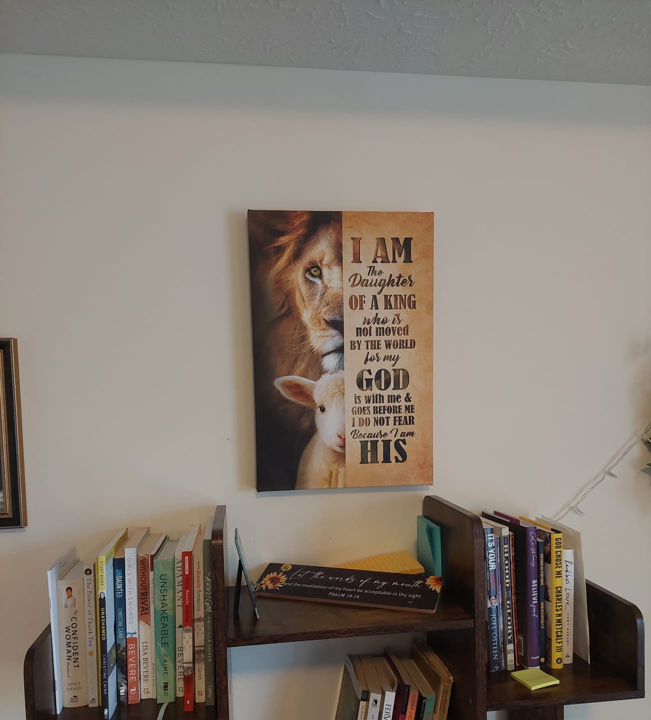 Customer photo review of I Am The Daughter Of A King Canvas Wall Art