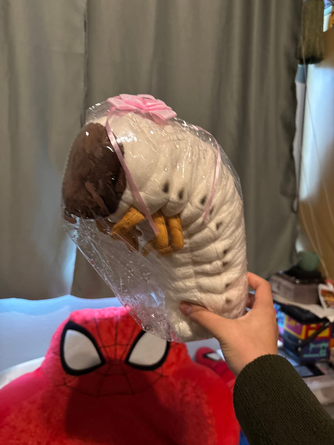 Customer photo review of White Grub Soft Stuffed Plush Toy