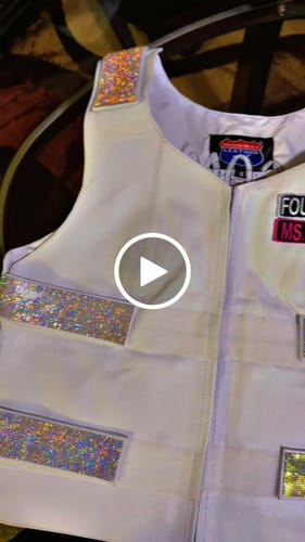 Customer video review of HL14945White Women White Bullet proof style leather Vest for Biker club
