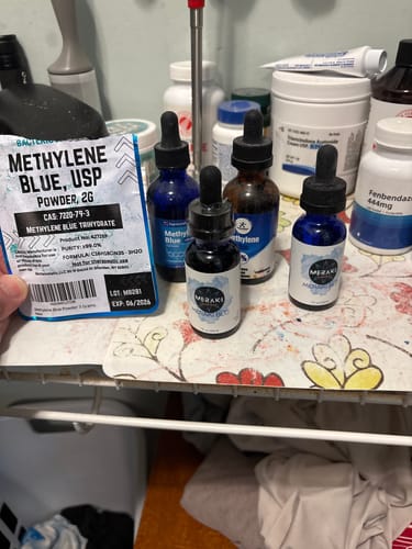 Customer photo review of Meraki Blu USP Grade Methylene Blue 150mg