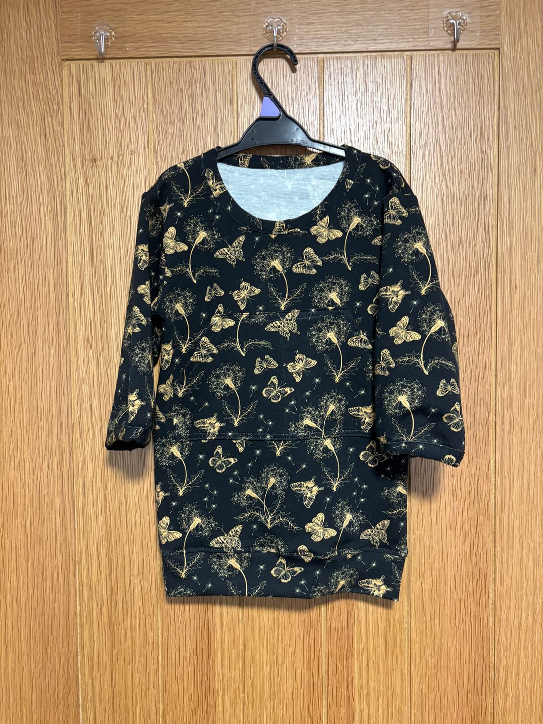 Customer photo review of Gold Butterfly Floral French Terry Fabric