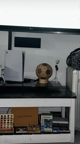 Customer photo review of CUSTOM LV SOCCER BALL DISPLAY