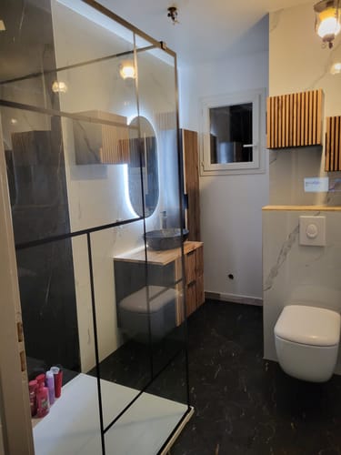 Customer photo review of Baguette 90 d'angle aluminium intérieur pvc/spc/feuille de pierre