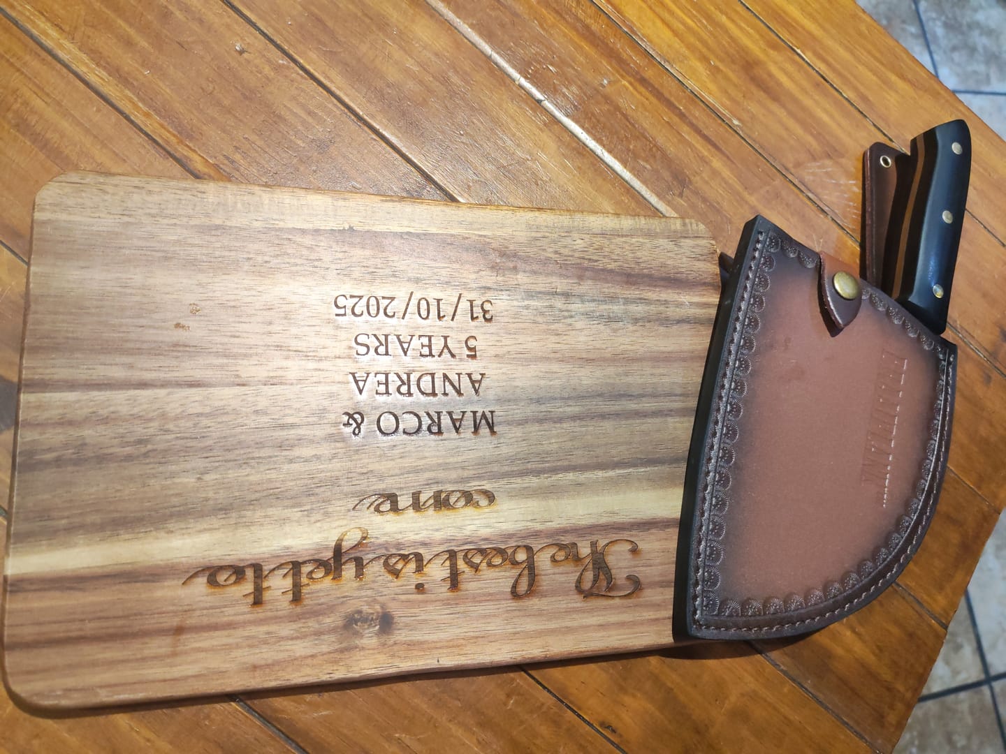 Customer photo review of Butcher Knife Custom Laser Engraving
