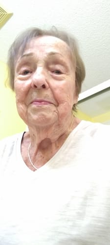 Customer photo review of Mia V Neck - Cream Heather