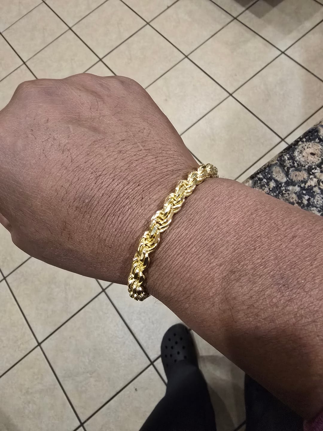 Customer photo review of Rope 14K Gold Bracelet
