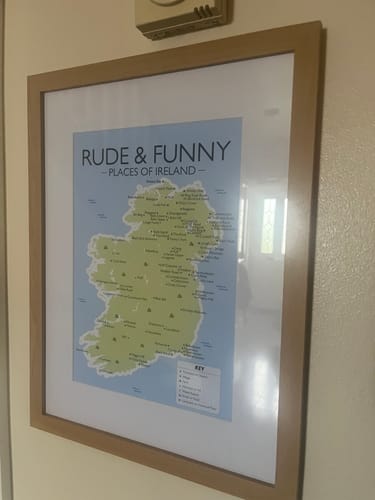 Customer photo review of Rude & Funny Names Of Ireland Print | Pure Craic Prints