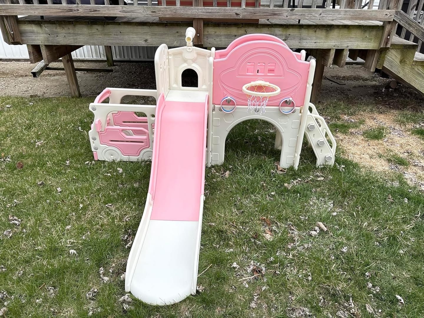Customer photo review of TOBBI & NYEEKOY 9-in-1 Bus-Themed Toddler Slide and Climber Set