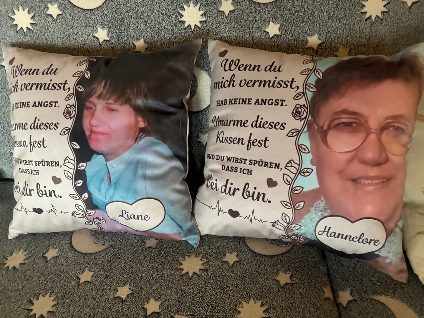 Customer photo review of Wenn du mich vermisst - Personalisiertes Kissen