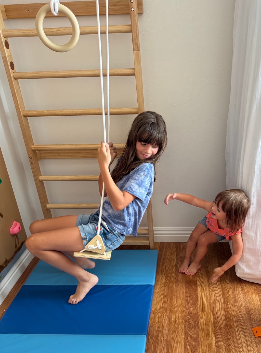 Customer photo review of Betula Swedish Wall Ladder & Indoor Wooden Climber for Kids – Home Gym Playset