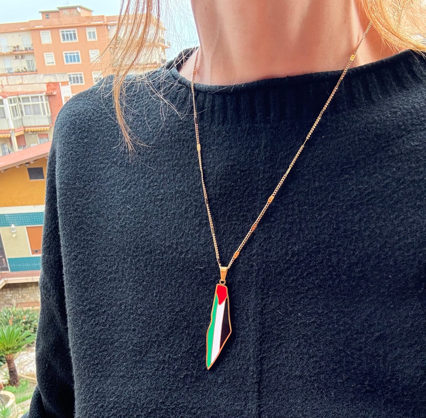 Customer photo review of Keffiyeh Necklace