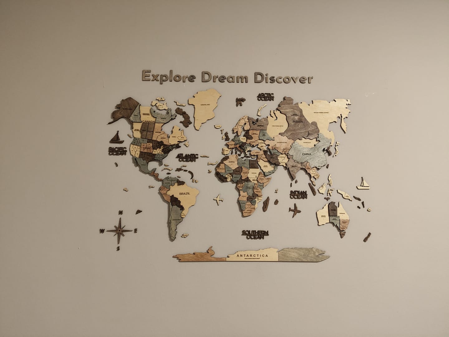 Customer photo review of Wooden Map Quotes
