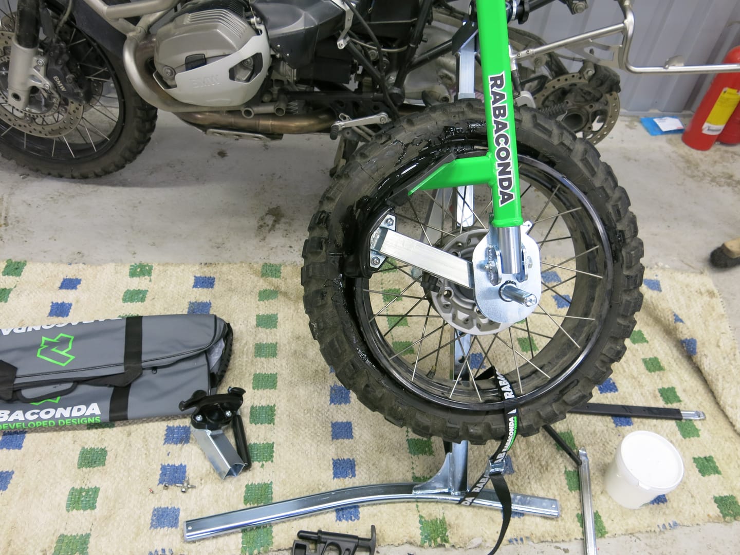 Customer photo review of Street Bike Tire Changer