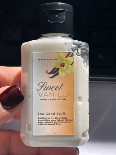 Customer photo review of Sweet Vanilla Lotion
