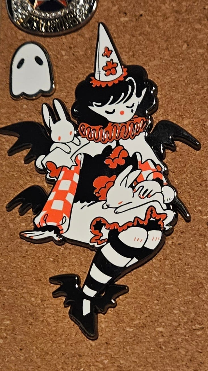 Customer photo review of Large Vampire Enamel Pin!