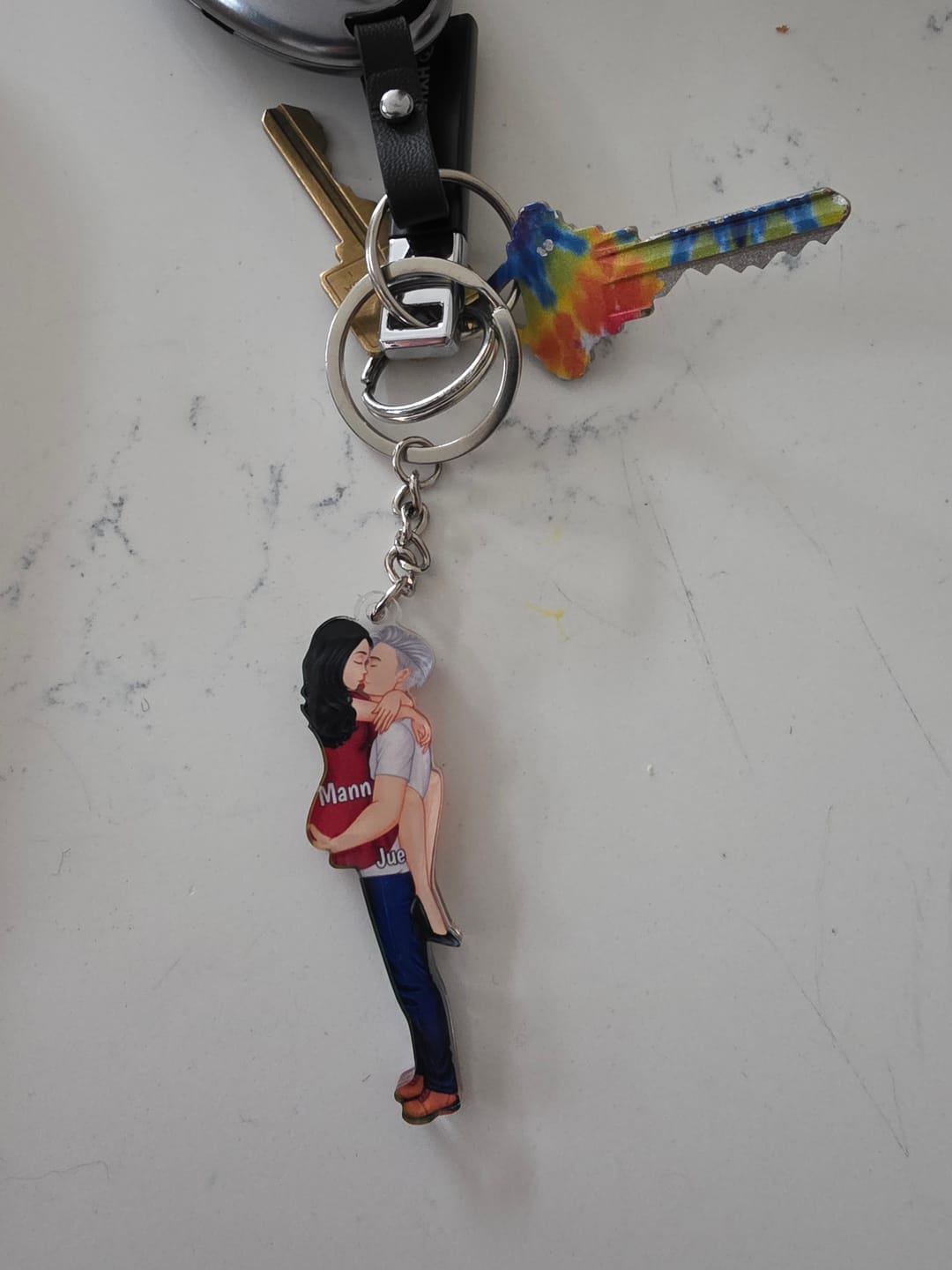 Customer photo review of Personalized Keychain, Couple Portrait, Firefighter, Nurse, Police Officer, Teacher, Gifts by Occupation