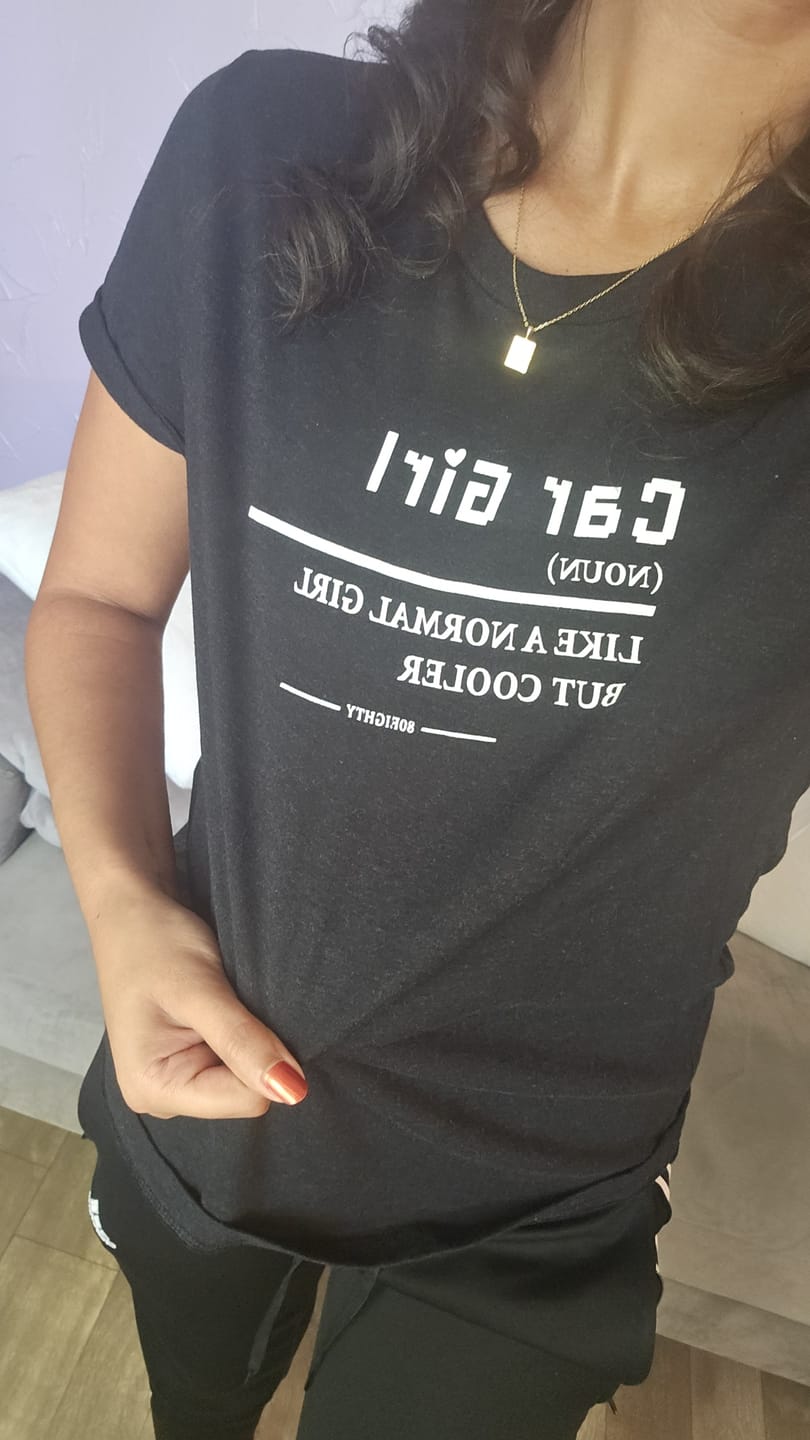 Customer photo review of 80Eighty® Women's Car Girl Shirt