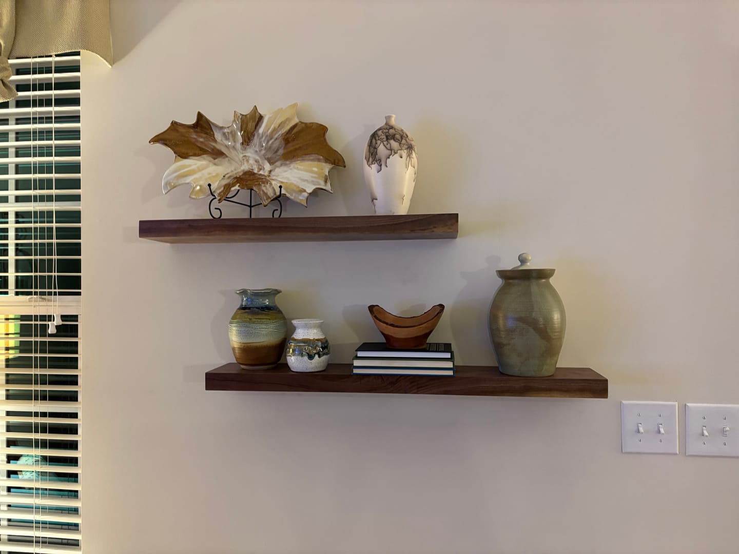 Customer photo review of Walnut Floating Shelves