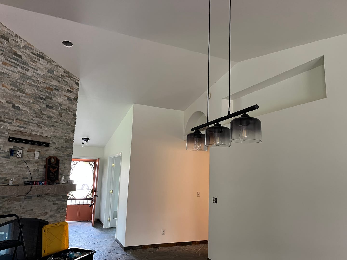 Customer photo review of Contemporary 3-Light Gradual Smoked Glass Island Chandelier